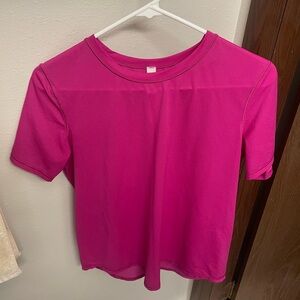 Lululemon High Neck Running and Training T-Shirt in Pink